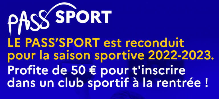 Le dispositif Pass’Sport reconduit pour la saison 2022-2023