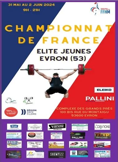 Haltérophilie : Championnats de France Elite Jeunes U15-U17-U20